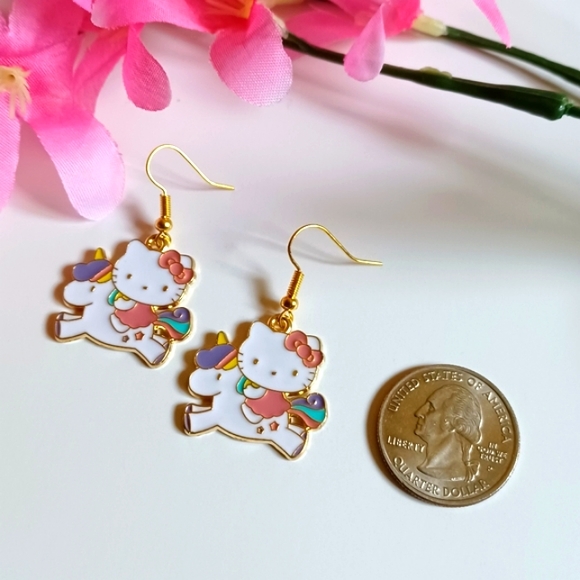 Sanrio Hello Kitty Unicorn Handmade Earrings - Picture 2 of 2